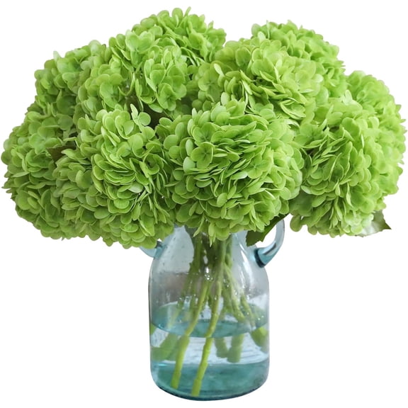 Orange Hydrangea Artificial Flowers Silk Flowers Fake Hydrangeas Real Touch Hydrangea Flowers for Wedding Party Office Home Decor (Orange)
