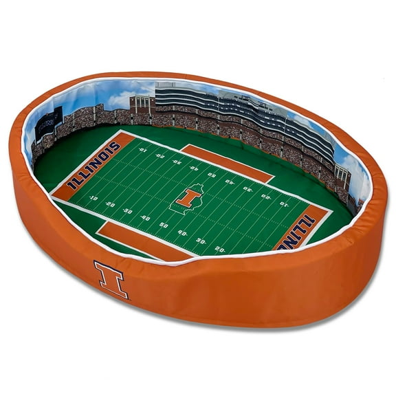 Orange Illinois Fighting Illini 7'' x 19'' x 23'' Small Stadium Oval Dog Bed