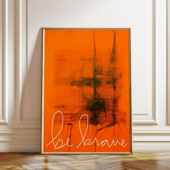 Orange Inspirational Wall Art Poster - Positive Mindset Orange Themed Bedroom Decor Wall Art, Modern Wall Decor, 8x12 UNFRAMED