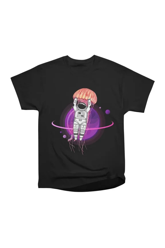 Orange Jellyfish Galaxy Outer Space Astronaut T-Shirt Tee Gift For Him Merch For Her Appar