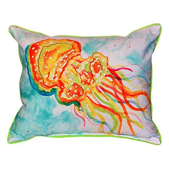 Orange Jellyfish Large Indoor/Outdoor Pillow 16x20