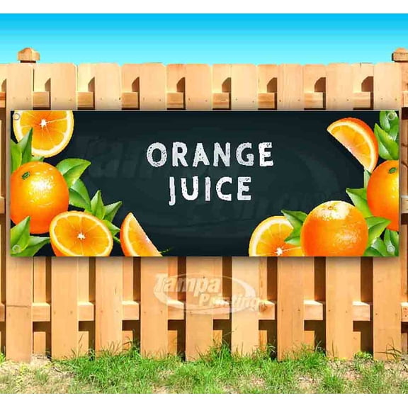 Orange Juice 13 oz Vinyl Banner With Metal Grommets
