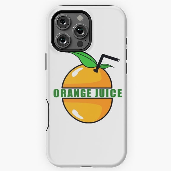Orange Juice Box Cute Drink Graphic Phone Case for iPhone 16 15 14 13 12 11 Pro Max