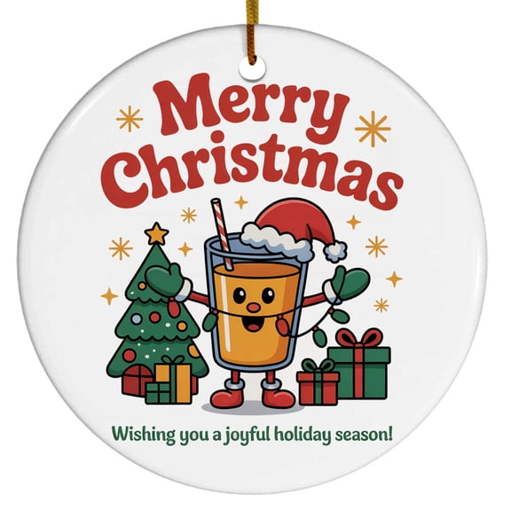 Orange Juice Christmas Ornament, Christmas Gift For Dad Mom Friends Coworkers Colleagues, Christmas Ornament 2025, Gifts for Food Lovers, Women, Men