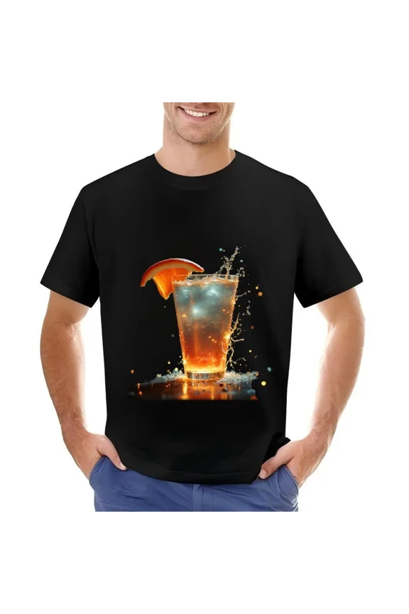 Orange Juice Splash Artwork Tee Vibrant Refreshing Beverage Unisex T-Shirt up to size 5XL