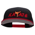 thumbnail image 1 of Orange Karate Kick Embroidered Two Tone Flat Bill Snapback - Red Black OSFM, 1 of 5