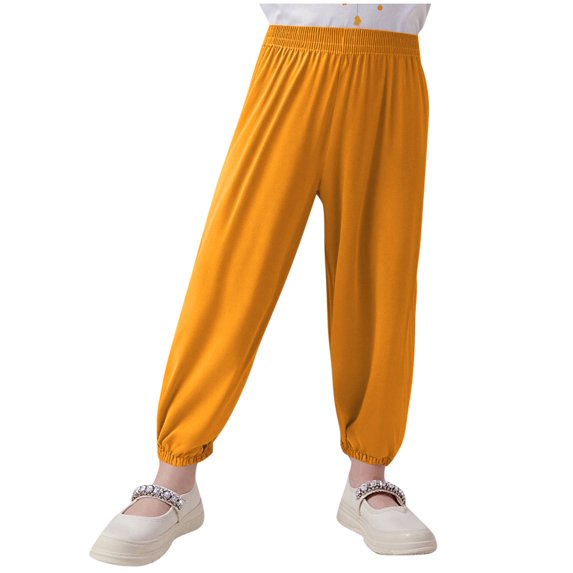 Orange Kids Girl Boy Sport Gym Casual Running Trousers Pants for Child Straight Leg Elastic Waist Basic Long Leg Fall Summer 2026 Clothing Fashion Country Concert Y2K 7 Years