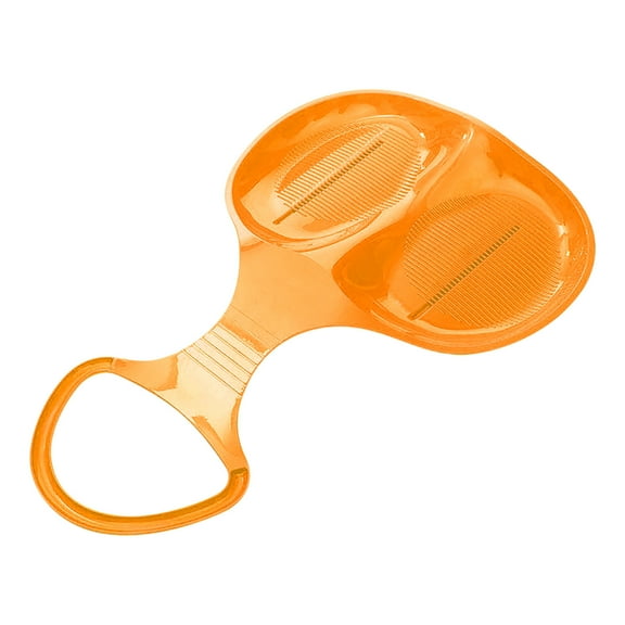 Orange Kids Plastic Sled For Snow Grass Sand, Lightweight Slide Board With Handles, Outdoor Winter Fun Toy