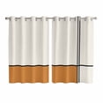 thumbnail image 1 of Orange Kitchen Curtains 63 Inch Length, Modern Abstract Geometric Patchwork Stripes Art Grommet Top Bedroom Living Room Curtains, Light Filtering Cafe Curtain Drapes 2 Panels Set 104''x63'', 1 of 9