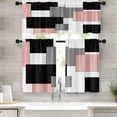 thumbnail image 1 of Orange Kitchen Curtains Black Grey Window Curtains Valance and Tier Set of 3, White Modern Rod Pocket Short Tier Curtain, Abstract Art Small Cafe Curtains for Kitchen Decor 54" x 24", 1 of 6