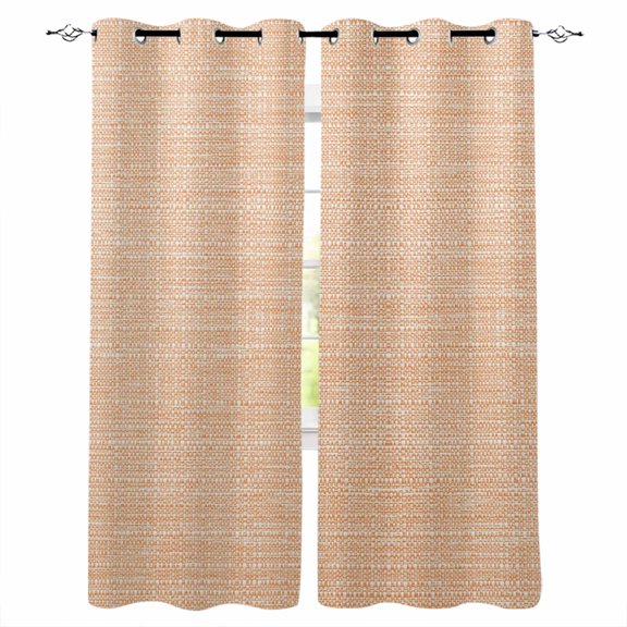 Orange Kitchen Curtains Farmhouse Chic Abstract Cloth Texture Aesthetic Cafe Short Curtains for Bathroom Blackout Window Curtain Small Window Treatment Drapes for Bedroom Living Room 27.5"x39"x2