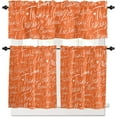 thumbnail image 1 of Orange Kitchen Curtains Set Valance and Tier Curtains Set, Farmhouse Modern White Thanks Words Farmhouse 3 Piece Set Rod Pocket Kitchen Window Short/Half/Small Curtain 27.5''''x36''''x2 Panels, 1 of 5