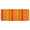 thumbnail image 1 of Orange Kitchen Mat, Vertically Stripes Pattern with Flowers Swirled Leaves and Dots Design, Plush Decorative Kitchen Mat with Non Slip Backing, 47" X 19", Orange Yellow, by Ambesonne, 1 of 1