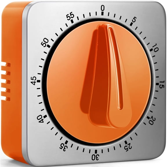 Oran Kitchen Timers for Cooking, Chef Cooking Timer Clock with Loud Alarm,100% Mechanical Desk Timer - No Batteries Required - Magnetic Backing, Exquisite Stainless Steel Body - Countdown Reminder