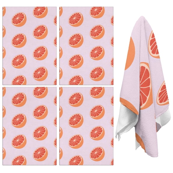 Orange Kitchen Towels Set of 2,Ultra Absorbent & Fast Drying Farmhouse Dish Towels 18x26 Inch,Decorative Hand Towels for Kitchen,Bathroom,Cooking,Baking,Housewarming Gift.