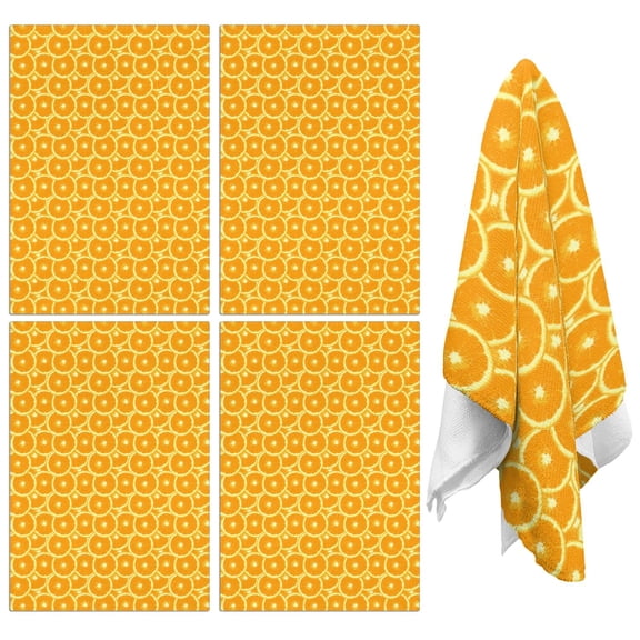 Orange Kitchen Towels Set of 2,Ultra Absorbent & Fast Drying Farmhouse Dish Towels 18x26 Inch,Decorative Hand Towels for Kitchen,Bathroom,Cooking,Baking,Housewarming Gift.