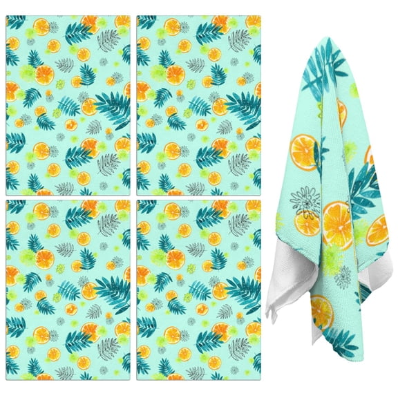 Orange Kitchen Towels Set of 2,Ultra Absorbent & Fast Drying Farmhouse Dish Towels 18x26 Inch,Decorative Hand Towels for Kitchen,Bathroom,Cooking,Baking,Housewarming Gift.