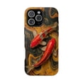 thumbnail image 1 of Orange Koi Fish Swimming in Liquid Marble Water Artistic Illustration Phone Case for 17 16 15 14 13 12 11 Pro Max, 1 of 2