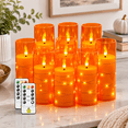 Command Candles Orange LED Candles Set of 9 with Remote Control for Home Decoration ...