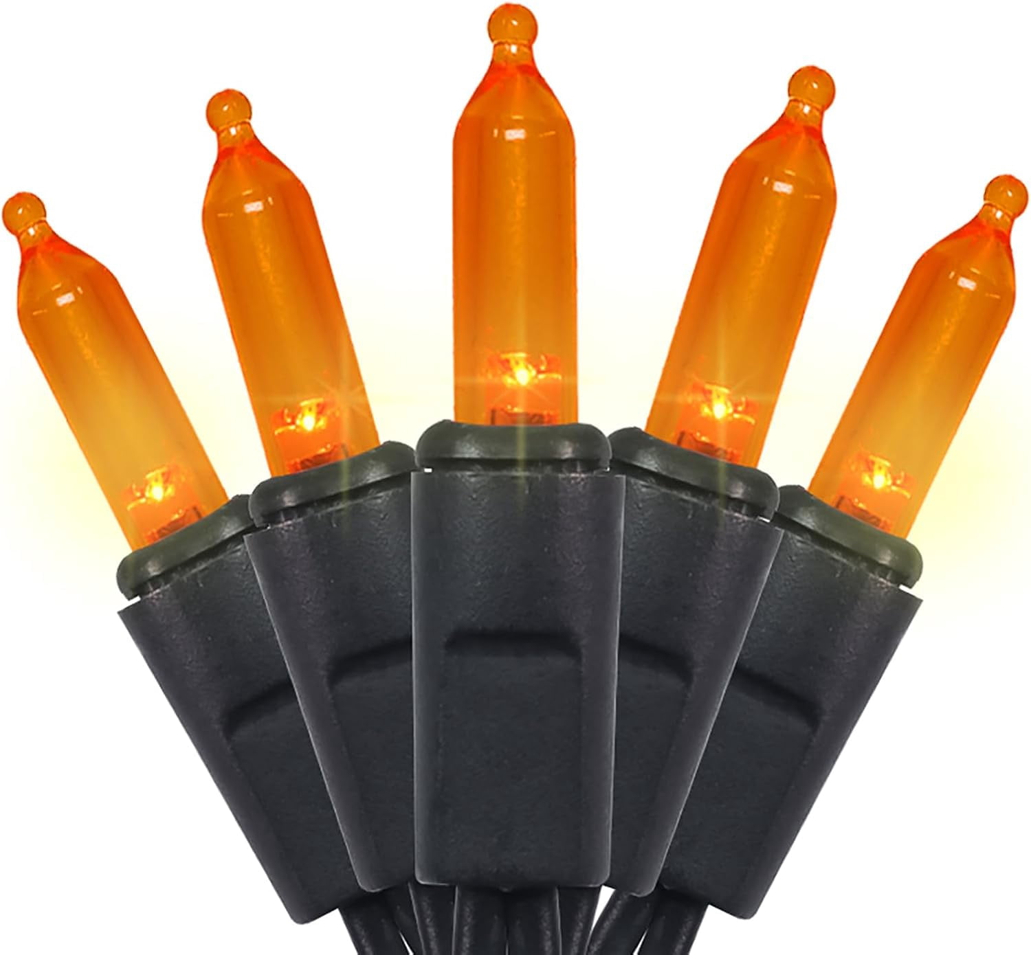 String Crafting Wire Orange LED Halloween Lights - 35 Count Orange Christmas String Lights ...