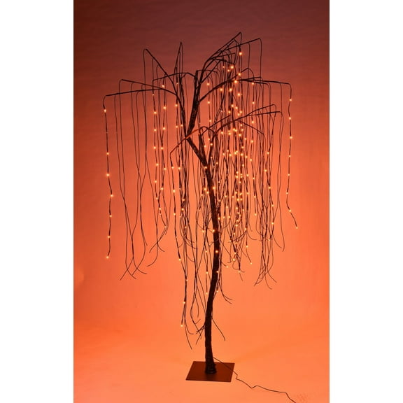 Orange LED Halloween Willow Tree 7'