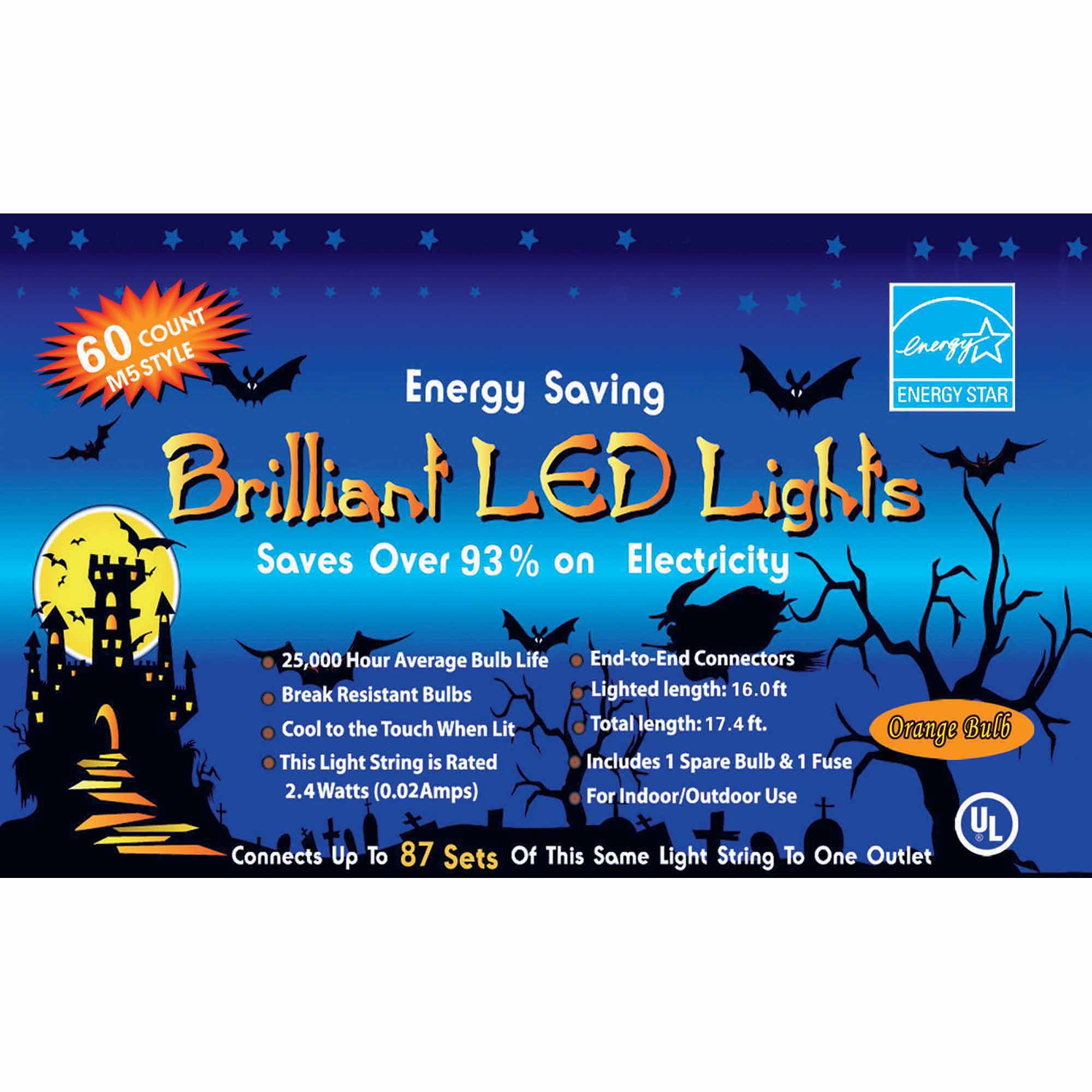 Orange LED Light Set Halloween Decoration