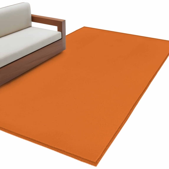 Orange Large Area Rugs for Bedroom Living Room, Soft Non Slip Carpet Bedside Rug, Pure Orange Rectangular Floor Cover Kitchen Accent Rug 2.7'x5' for Dining Room/Office