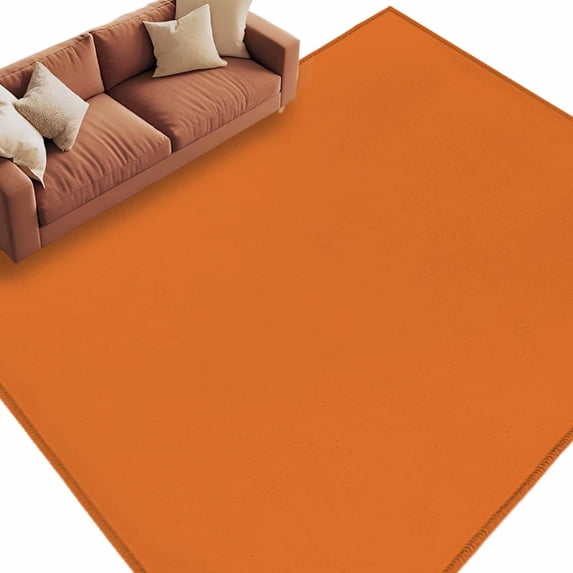 Orange Large Area Rugs for Bedroom Living Room, Soft Non Slip Carpet Bedside Rug, Pure Orange Rectangular Floor Cover Kitchen Accent Rug 6'x9' for Dining Room/Office