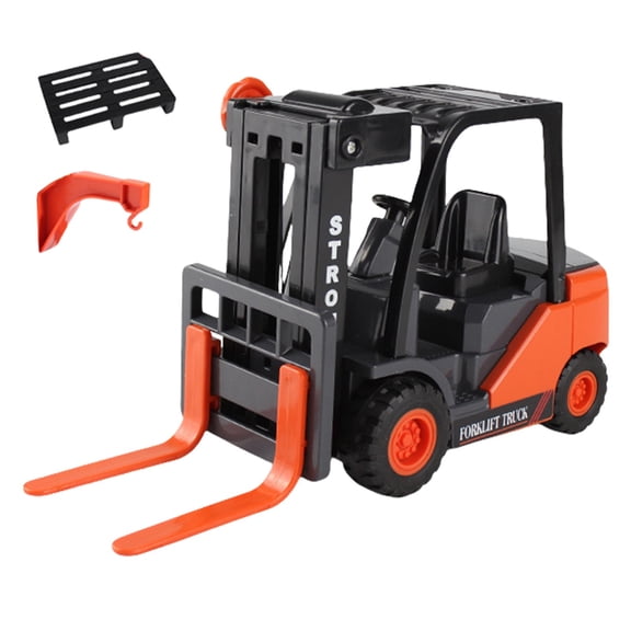 Orange Large Size Inertial Forklift Toy For Boys Simulation Engineering Vehicle Lift Truck For Cargo Play