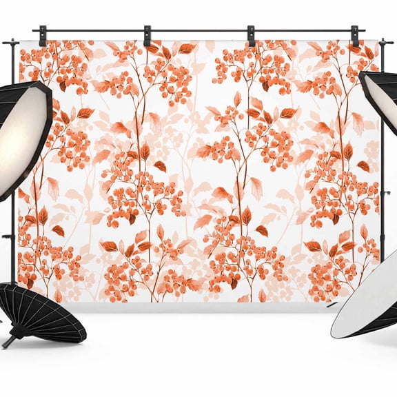 Orange Leaf Fruit Photography Backdrop 7x5FT, Plant Nature Photo Backdrops, Background for Photography Studio Photo Studio Background, Back Drop for Photoshoot