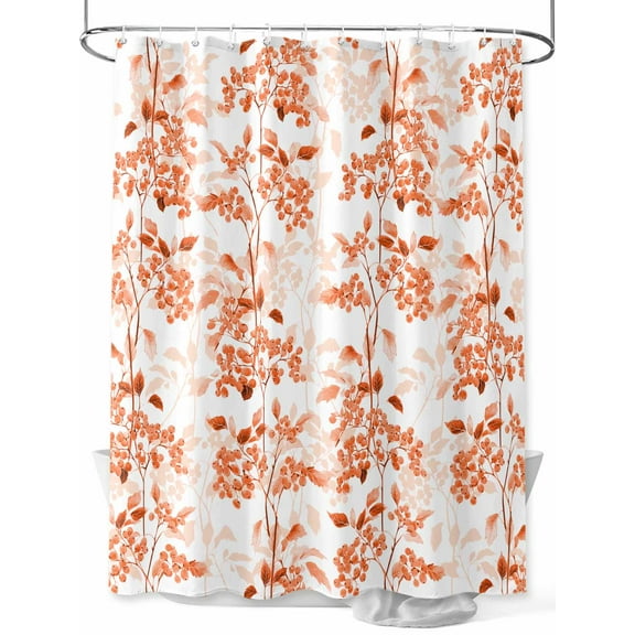 Orange Leaf Fruit Shower Curtain Set ，Waterproof Fabric Shower Curtains Plant Nature Shower Curtains for Bathroom,Bathroom Decor 36"x72"