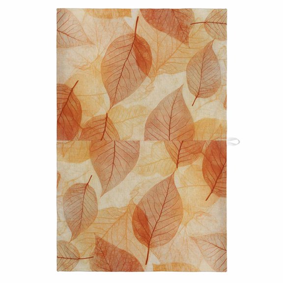 Orange Leaf Kitchen Towels Dish Towel Pack of 1 Abstract Modern Amber Leaf Veins Fall Foliage Soft Dish Cloth Set Absorbent Dishcloth for Drying Dishes, Hand Towels 18 x 28 Inches