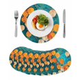 thumbnail image 1 of Orange Leaf Round 15 Inch Placemats Set of 8, Abstract Oil Painting Branch Turquoise HeatResistant Non Slip Place Mats for Dining Table, Wipeable Braided Kitchen Table Mats for Housewarming, 1 of 9