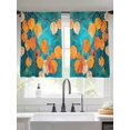 thumbnail image 1 of Orange Leaf Sheer Curtains for Living Room Bedroom Abstract Oil Painting Branch Turquoise Sheer Curtains 54 Inch Long 2 Panels Set Light Filtering Curtain Window Treatments Drapes for Dining Room, 1 of 6