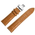 thumbnail image 1 of Uxcell Leather Band Deployment Buckle Watch Strap 23mm Leather Strap, Orange Silver, 1 of 7