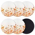 thumbnail image 1 of Orange Leaves Fall Coasters Set of 6, Absorbent Coasters for Drinks, Autumn Bird Pastoral Botanical Coaster for Desk Coffee Table Protection, Home Decor House Warming Gifts 4", 1 of 8