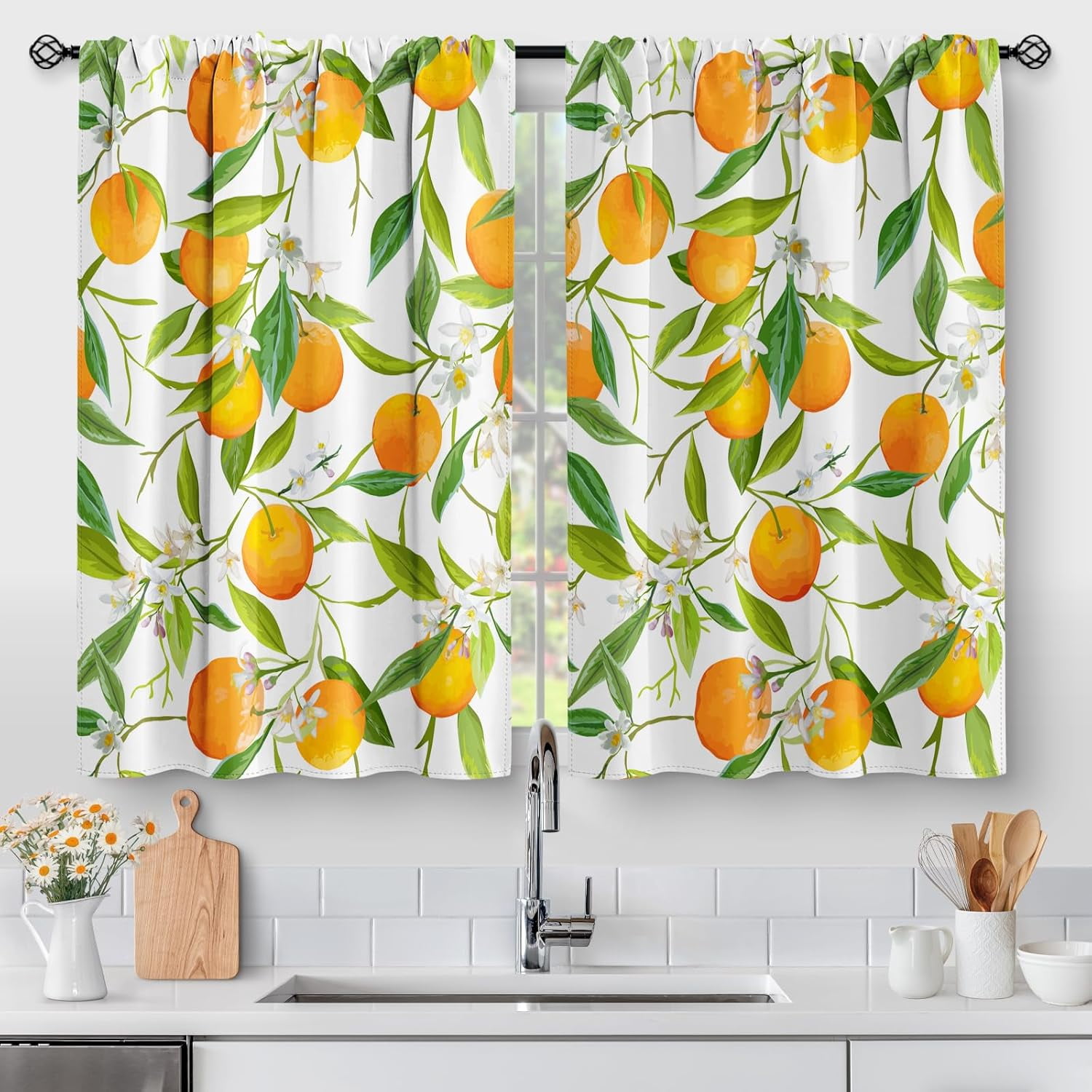 Take A Look About Orange Curtains For Kitchen