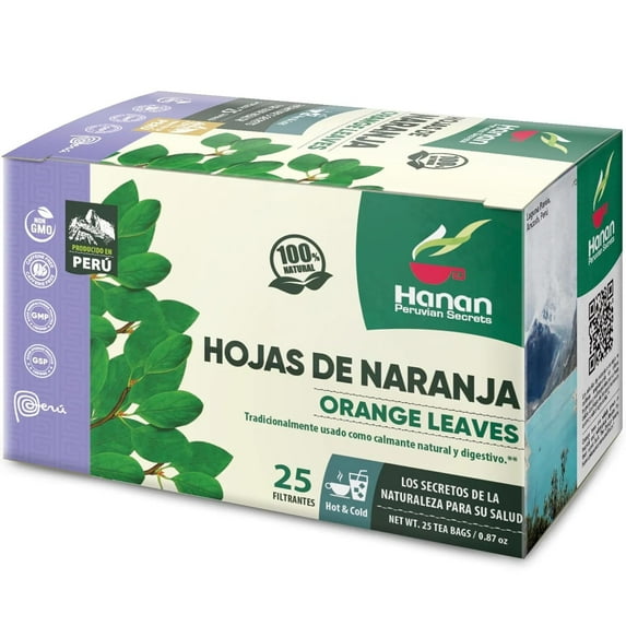 Orange Leaves Tea 25 Herbal Tea Bags - Hojas de Naranja Te Natural from Peru for Relaxation and Digestive Health by Hanan