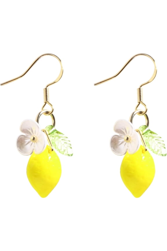Orange Lemon Strawberry Imported Czech Glass Beads Earrings Handmade Bowtie Fruits Dangling Stud Earrings For Women[Z7904]