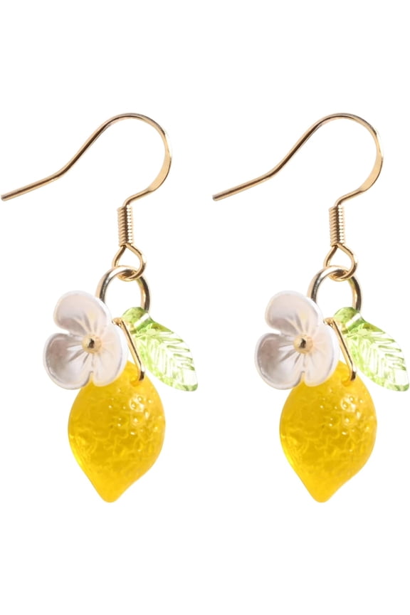 Orange Lemon Strawberry Imported Czech Glass Beads Earrings Handmade Bowtie Fruits Dangling Stud Earrings For Women[Z7905]