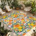 thumbnail image 1 of Orange Lemons Outdoor Rug for Patio/Deck/Porch, Non-Slip Large Area Rug 6 x 9 Ft, Summer Botanical Pastoral Elegant Indoor Outdoor Rugs Washable Area Rugs, Reversible Camping Rug Carpet Runner, 1 of 8