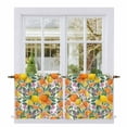 thumbnail image 1 of Orange Lemons Tier Curtains 36 Inch Length, Summer Botanical Pastoral Elegant Cafe Short Curtains for Bathroom Over Sink, Small Kitchen Curtain Light Filtering Tiered Drapes 2 Panels 27.5"Wx36"L, 1 of 8