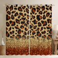 thumbnail image 1 of Orange Leopard Print 30%-50% Blackout Curtains Gold Sequins Print Curtains for Living Room,Wild Animal Hide Cheetah Curtains And Drapes 2 Panels (38Wx45L), 1 of 5