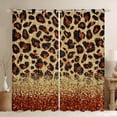 thumbnail image 1 of Orange Leopard Print 30%-50% Blackout Curtains Gold Sequins Print Curtains for Living Room,Wild Animal Hide Cheetah Curtains And Drapes 2 Panels (38Wx54L), 1 of 5