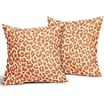 thumbnail image 1 of Orange Leopard Print Pillow Covers 16x16 Set of 2 Cheetah Animal Pattern Chinoiserie Decorative Outdoor Pillowcases Rustic Farmhouse Fall Zipper Throw Cushion Case Decor for Home Couch Sofa Bed, 1 of 1