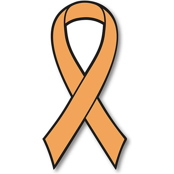 Orange Leukemia and Kidney Cancer Awareness Ribbon Car Decal 3.5" x 7"