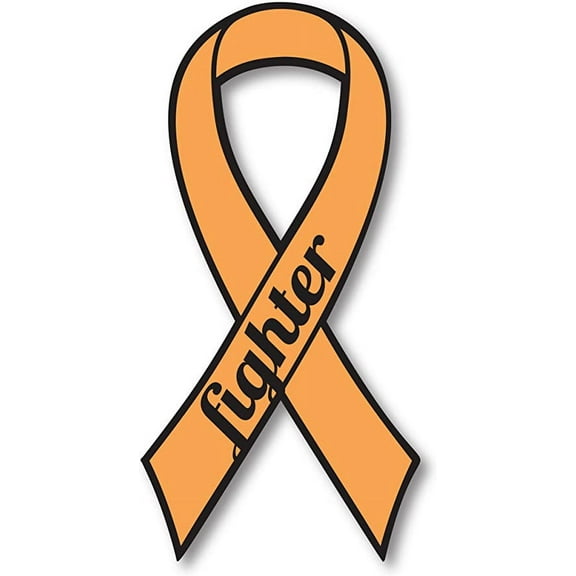 Orange Leukemia and Kidney Cancer Fighter Ribbon Car Decal 7"