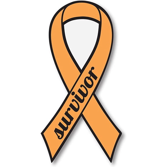 Orange Leukemia and Kidney Cancer Survivor Ribbon Car Decal 7"