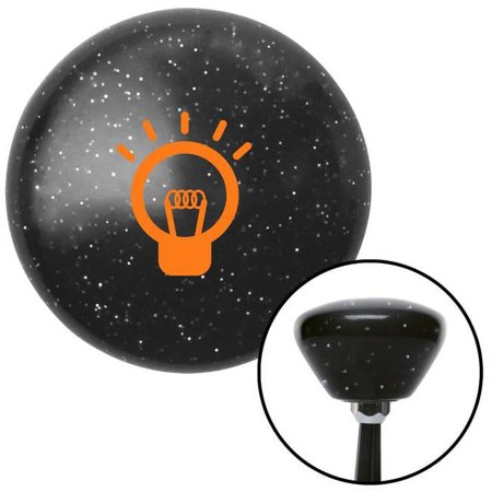 Orange Light Bulb on Black Retro Metal Flake Shift Knob with M16 x 1.5 Insert Auto Brody