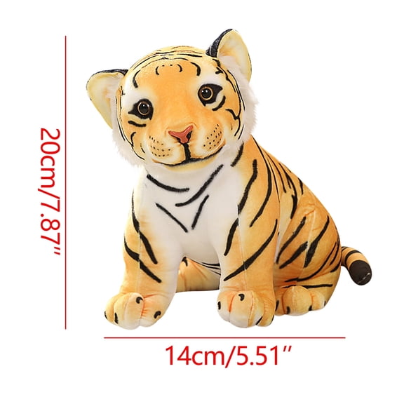 Orange Light Yellow Simulation Tiger Plush Stuffed Animal Toy Soft Cute Doll For Kids Gift